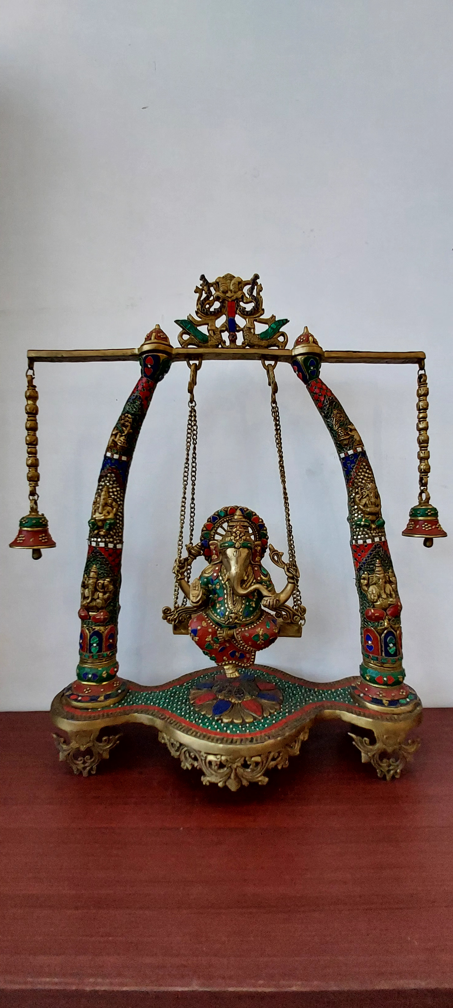 Ganesha Seating on Swing Brass