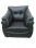 5 Seater Black Leatherite Sofa