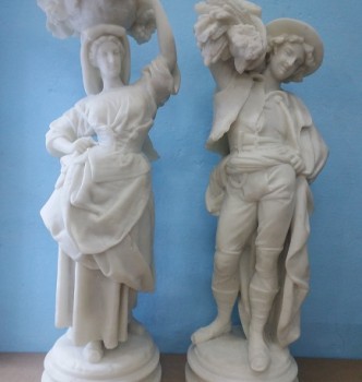 used Roman Couple Marble Statue