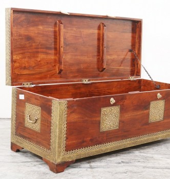 used Rajasthani Brass Fitted Trunk