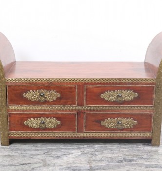 used Solid Brass Fitted Settee
