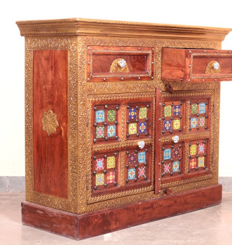 used Brass or Tile Side Board