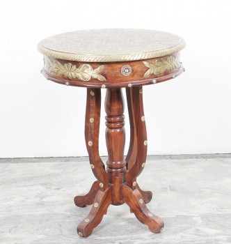 used Round Brass Side Table
