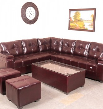 used Leather L Shape Sofa Set