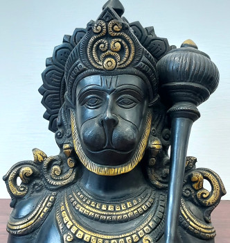 used Brass Black Hanuman