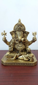 used Brass Ganesha Statue