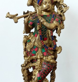 used Brass Krishna Ji Standing