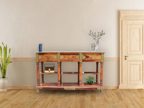 used Brass Fitted Console Table
