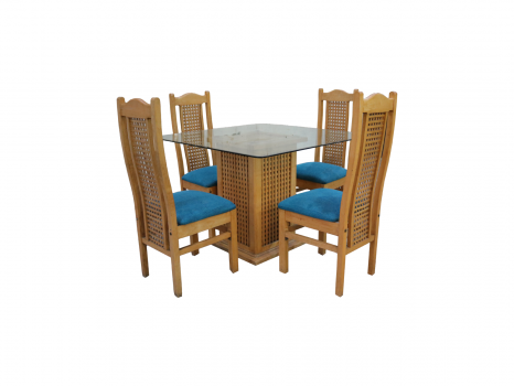 used 4 Seater Pine Wood Dining