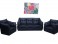 5 Seater Black Leatherite Sofa