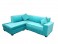 Sky Blue L Sofa with Settee