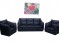 second hand5 Seater Black Leatherite Sofa