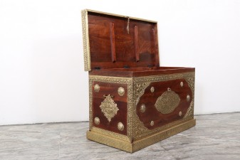 used Wooden Brass Fitted Trunk