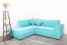 second handBlue L Shape Sofa with Settee