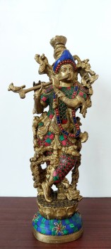 used Brass Krishna Ji Standing
