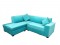 second handSky Blue L Sofa with Settee