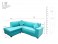 Sky Blue L Sofa with Settee