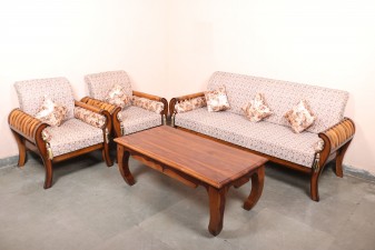 used 5 Seater Teak Wood Sofa